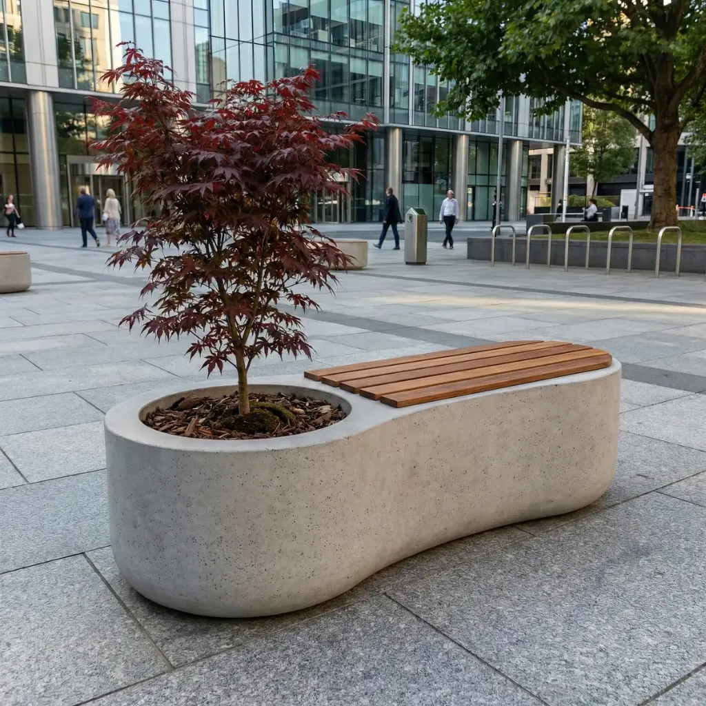 Pikes Bench Planter (Red)