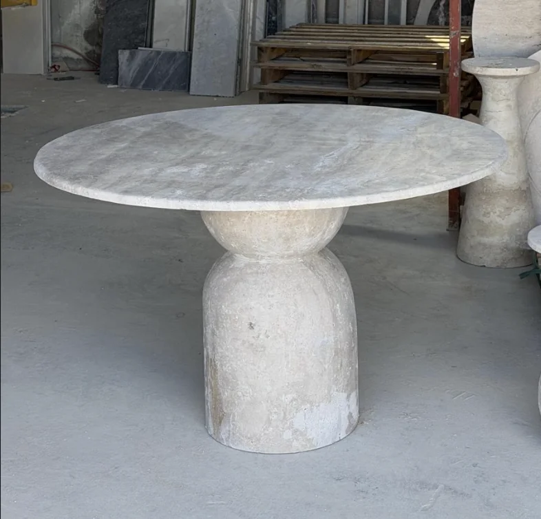 Indus Travertine Dining Table
